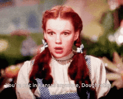 Dorothy From The Wizard Of Oz Says You're Not In Kansas Anymore GIF