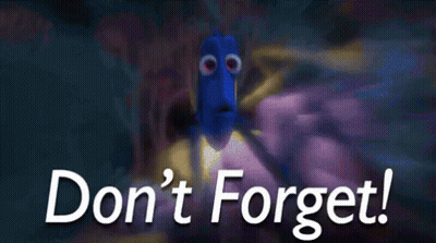 Dory From Finding Dory Swimming Saying Don't Forget GIF