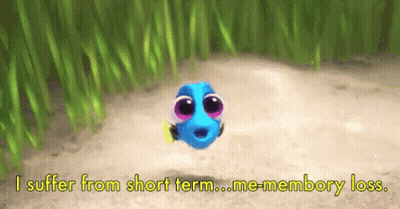 Dory From The Movie Finding Dory Says I Suffer From Short Term Me-Memory Loss GIF