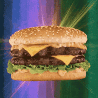 Double Cheeseburger With Lettuce And Sauce GIF