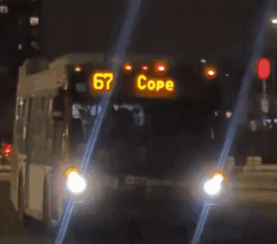 Double Decker Bus At Night GIF