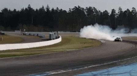 Double Smoking Drift Cars GIF