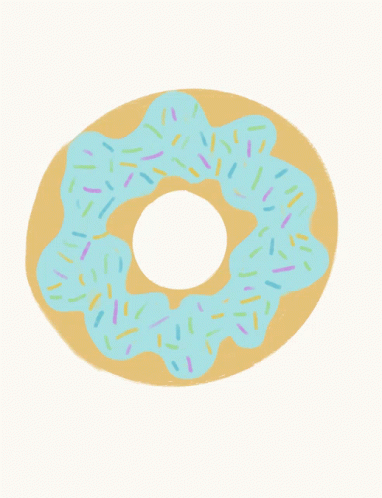 Doughnut With Blue Frosting And Sprinkles GIF