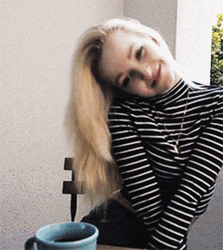 Dove Cameron Wearing Stripe Shirt GIF