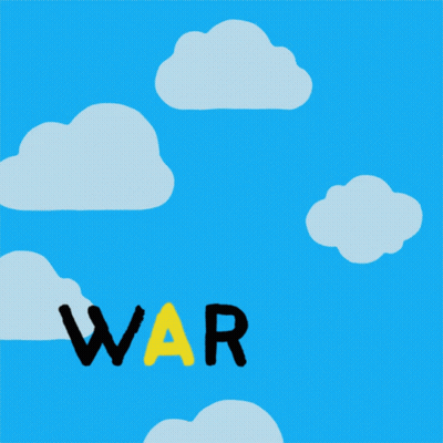 Dove Flying With Peace And War Below GIF