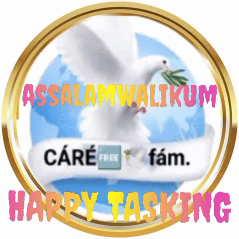 Dove With Leaf Saying Happy Tasking GIF
