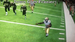 Down Goes Frazier Rolling Football GIF
