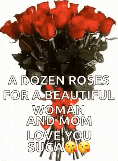 Dozen Red Roses For Beautiful Woman Mom Love You Suga GIF