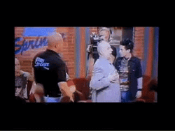 Dr. Evil Causing Commotion In Springer Show GIF