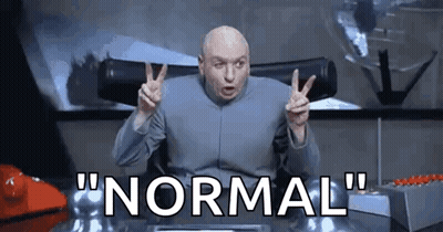 Dr. Evil Peace Sign Saying Normal GIF