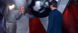 Dr. Evil Throwing Giant Globe Ball GIF