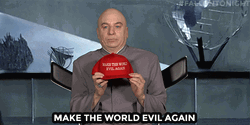 Dr. Evil Written Message In Bull Cap GIF