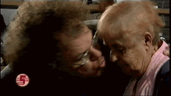 Dr. Steve Brule Kissing His Grandmother GIF