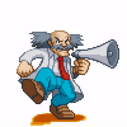 Dr. Wily On A Megaphone GIF