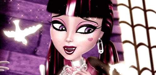Draculaura Monster High Doll With Purple Hair GIF