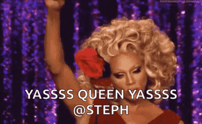 Drag Queen Dancing With Red Rose GIF