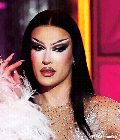 Drag Queen Face With Feathers GIF