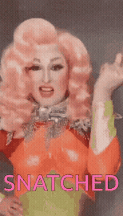 Drag Queen Face With Snatched Pink Letters GIF