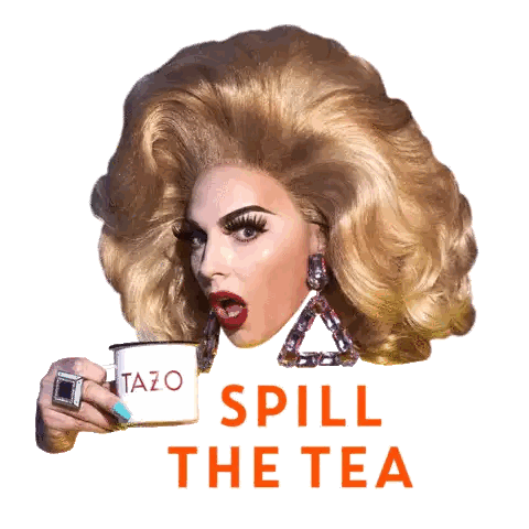 Drag Queen Holding Coffee Tazo Cup Sticker