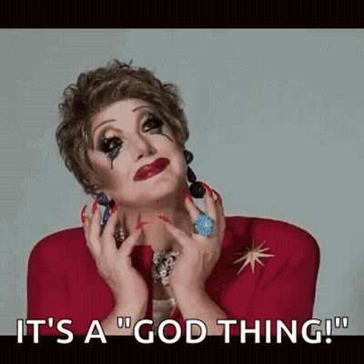 Drag Queen Making Funny Face Saying It's A God Thing GIF