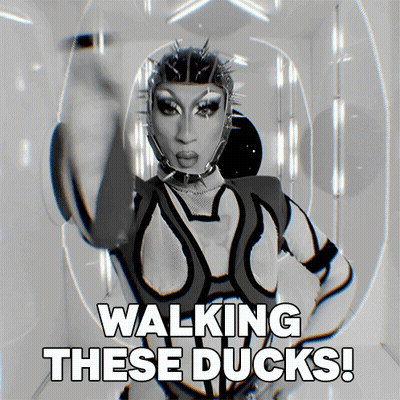 Drag Queen Walking Ducks GIF