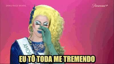 Drag Queen Wearing Sash Saying Amor GIF