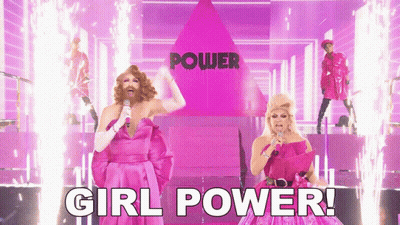 Drag Queens In Pink Dresses Girl Power GIF