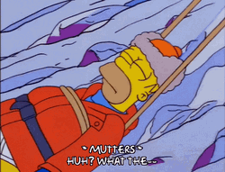 Dragging Homer Simpson In The Snow GIF