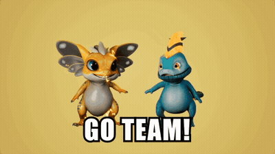 Dragon And Lizard Go Team GIF