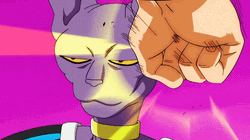 Dragon Ball Beerus Dodging Saiyan Goku's Attack  GIF