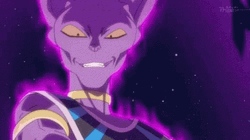 Dragon Ball Beerus Glowing Purple Energy Destruction Aura GIF