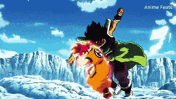 Dragon Ball Goku Body Slam Vegeta GIF