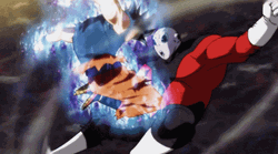 Dragon Ball Ultra Instinct Goku Hitting Jiren  GIF