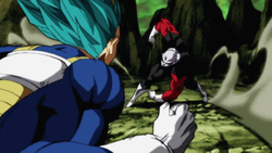 Dragon Ball Vegeta Kicking Jiren's Stomach  GIF
