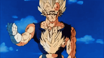 Dragon Ball Z Character Hand Outstretched In Front Of Blue Sky GIF