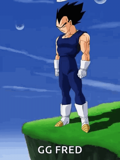 Dragon Ball Z Character On Cliff Gg Fred GIF