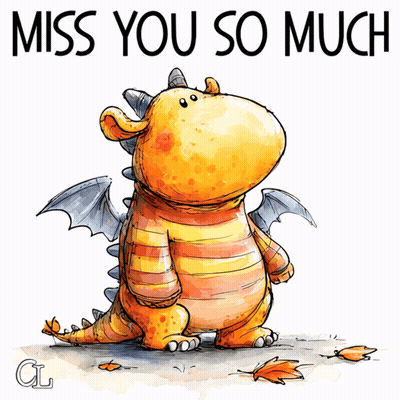 Dragon Cartoon Saying Miss You So Much GIF