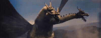 Dragon Eating Another Dragon With Lightning Bolt GIF
