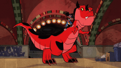 Dragon Eating Popcorn With Girl GIF
