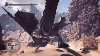 Dragon Flying Next To Person In Video Game GIF