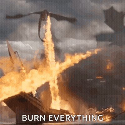 Dragon Flying Over Burning Ship Burn Everything GIF