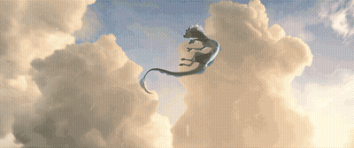 Dragon Flying Through Clouds GIF