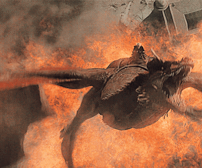 Dragon Flying Through Fire GIF