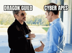 Dragon Guild And Cyber Apes Shaking Hands GIF