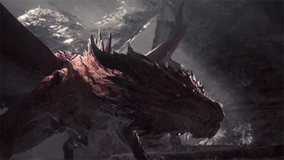 Dragon Head Close Up With Wings GIF