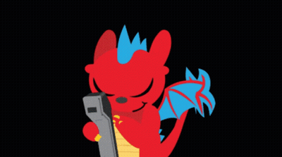 Dragon Holding Cell Phone Saying Nice GIF