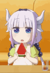 Dragon Maid Kanna Eating Fruit GIF