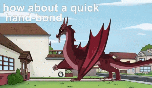 Dragon Saying How About A Quick Hand-Bond GIF