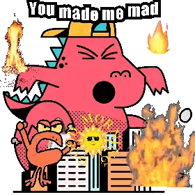 Dragon Saying You Made Me Mad Sticker