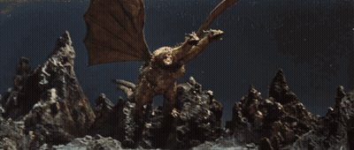 Dragon Statue With Lightning Bolt From Mouth GIF